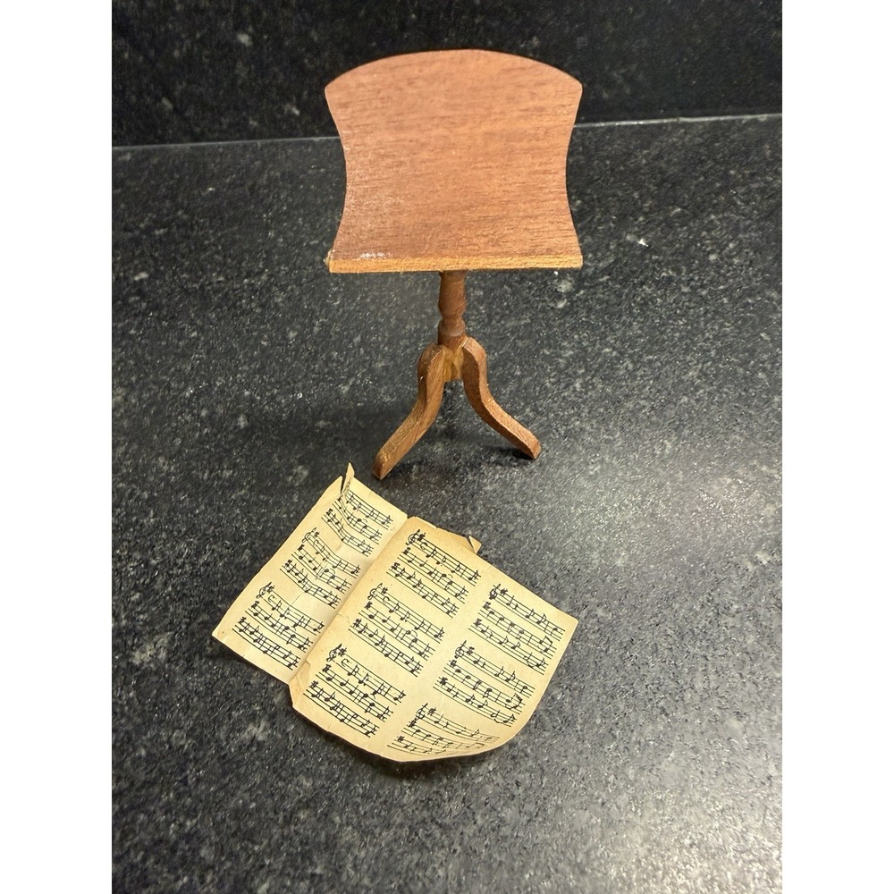 Vintage 1972 Reevesline Miniature Violin Music Stand Sheet Music Japan Dollhouse - Picture 3 of 10